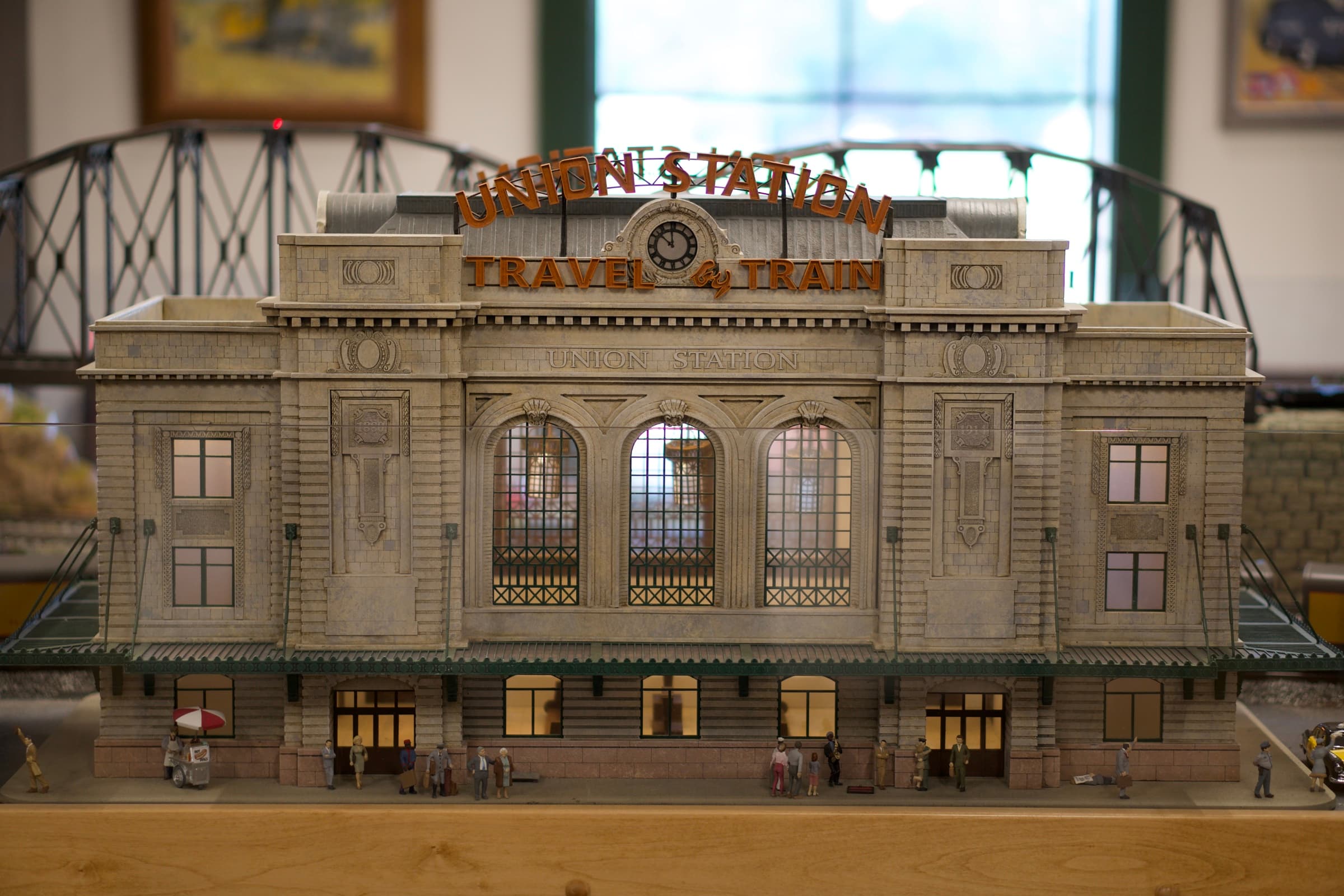 Detail of the O scale layout's scenery