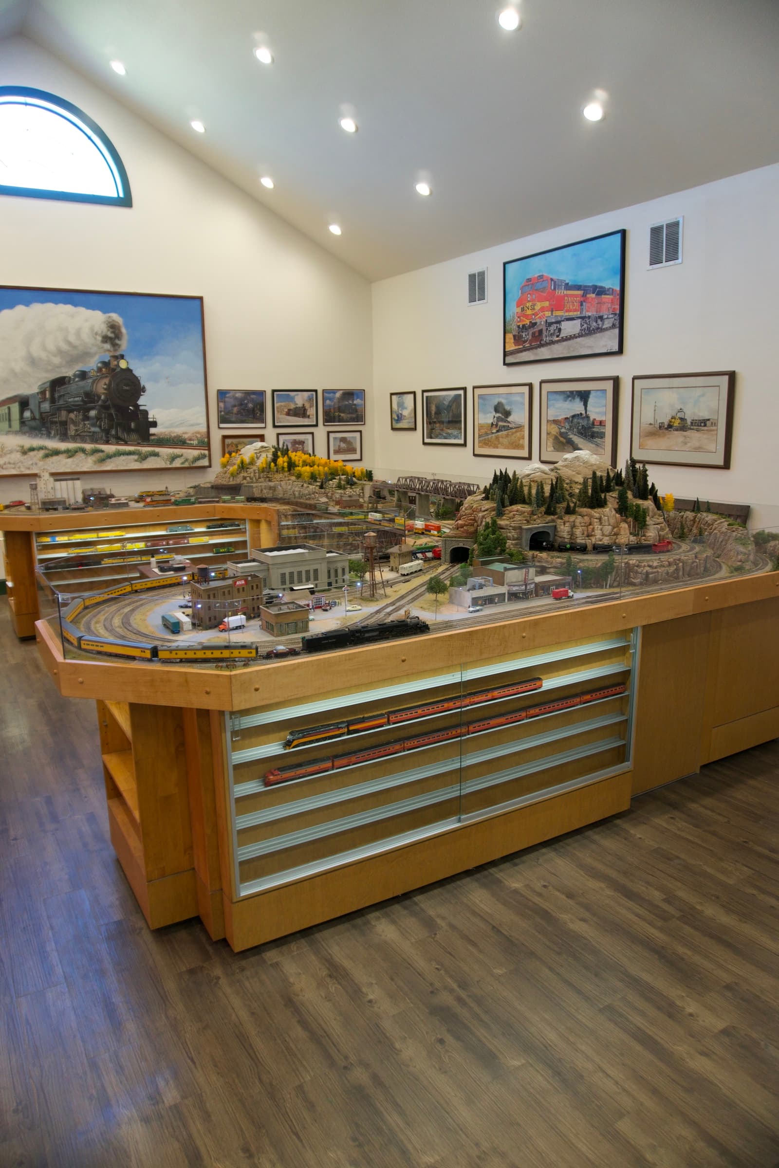 Detail of the HO scale layout's scenery
